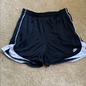 Navy and white mesh Nike shorts